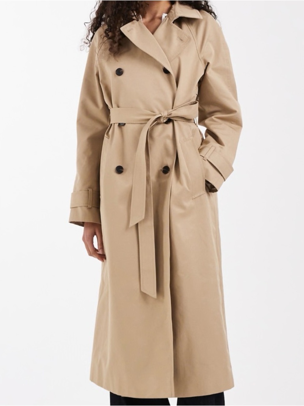 NEW - ASOS Beige Double-Breasted Trench Coat